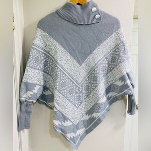 ENTI-TEX Gray Patterned Women's Wool Blend Aztec Western Pattern One Size